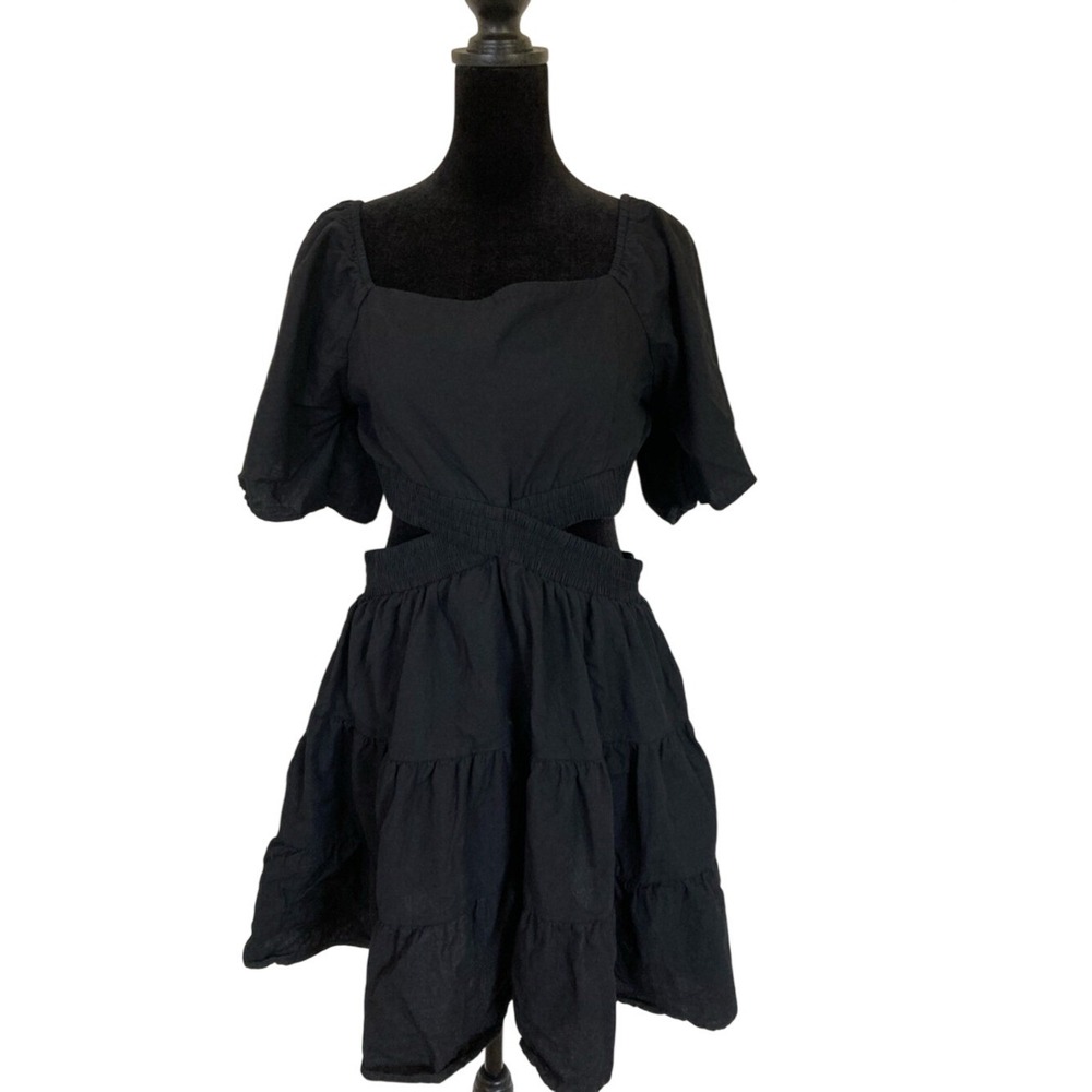 Shy Velvet Black‎ Cutout Skirt Dress Size XL Short Sleeve Concert Festival